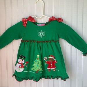 Sophie Rose (3T) Festive Green Holiday Dress with Red Accents